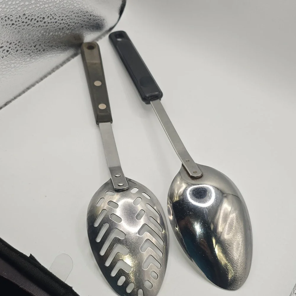 EKCO Stainless Steel Slotted Serving Spoon & Serving Spoon‎ Set Dishwasher Safe